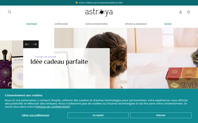 Page d’accueil de Astroya