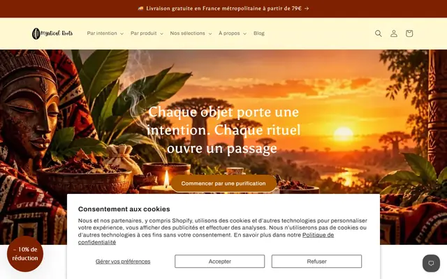Page d’accueil de Laboutique Esoterique